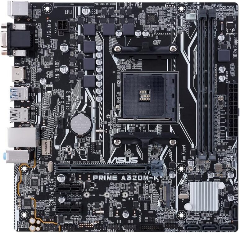 Se vende Motherboard ASUS Prime A320M-K, AMD Ryzen AM4, mATX con iluminación LED